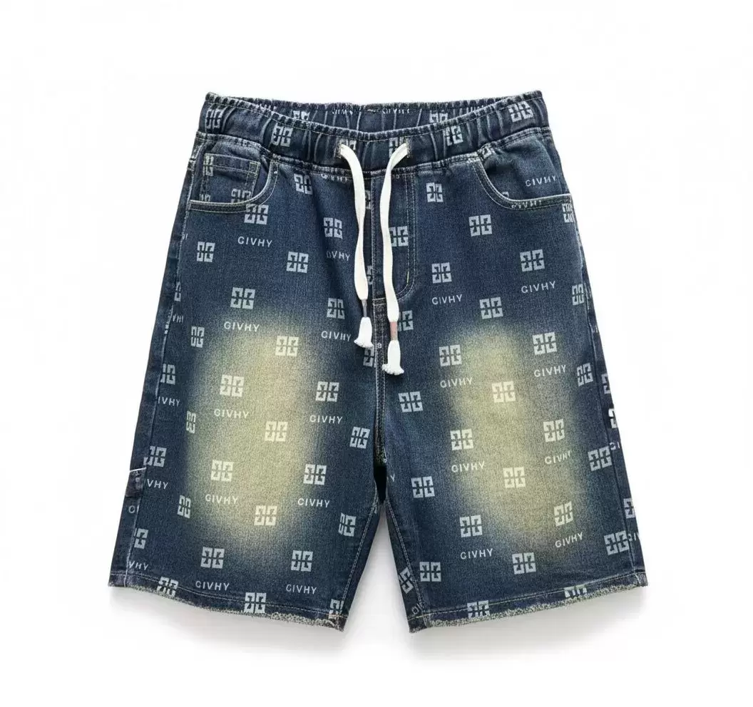 The Monogram Denim Drawstring Short