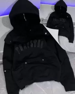 Black Hooded Sweatshirt (Hoodie) by the brand Trapstar.